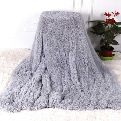 Shaggy Fuzzy Fur Winter Warm Blanket Office Fluffy Rest Plaid Sofa Bedding Cover Bedsheet Student Home Bedspread King Size
