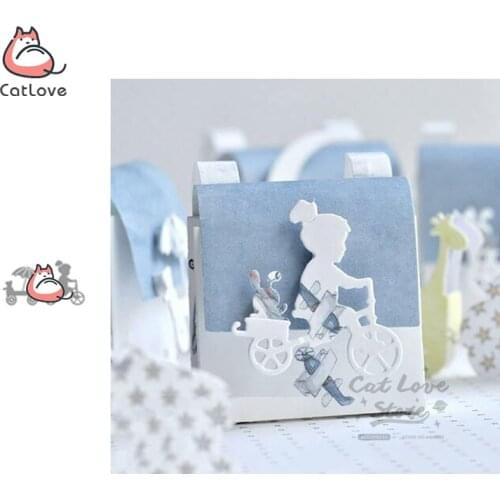 Cute Biker Girl Metal Cutting Dies Scrapbooking Stencil Die Cuts Card Making DIY Decorative Craft Embossing New Dies For 2020