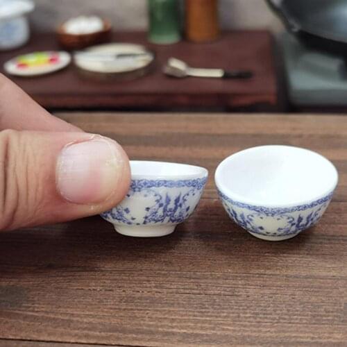 Mini Simulation Ceramic Bowl Model Toy Child Pretend Game Dollhouse Decoration Children Education Toys For Kids Birthday Gift