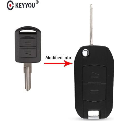 KEYYOU Modified Folding Flip Remote Car Key Shell Case 2 Buttons Fob For Opel Astra H J g Corsa Insignia Zafira Vectra Mokka