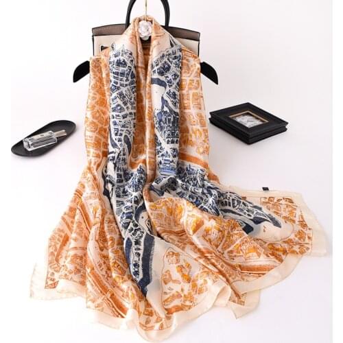 Fashion Horse Print Beach Towel Luxury Satin Beach Towel New Summer Neck Scarves Women Silk Scarf Female 180X90CM Square Shawls