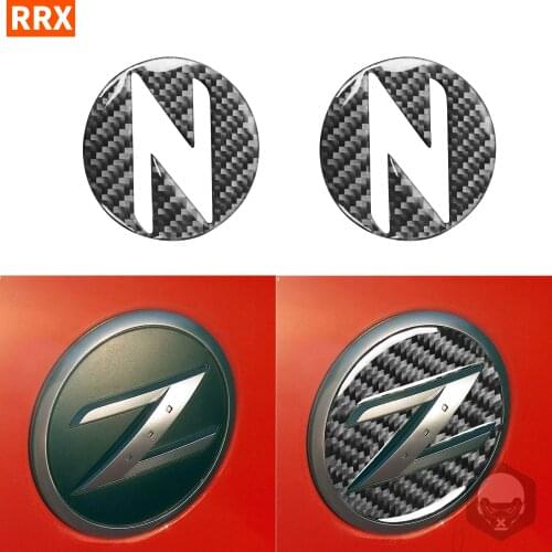 For Nissan 350Z Z33 2003-2009 Real Black Carbon Fiber Sticker Both Side Hood Fender Logo Exteriors Modified Car Accessories