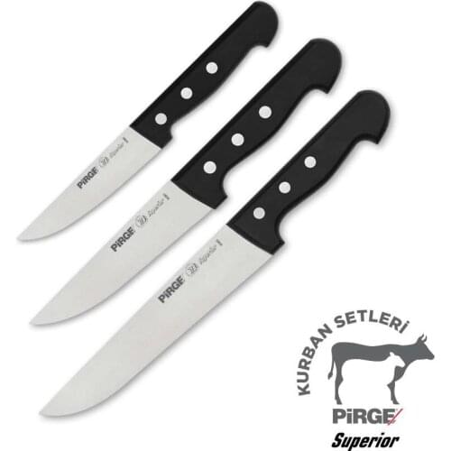 Pirge,SUPERIOR Sacrificial Knife Set 3 Pieces. Professional Household Knives, Kitchen Knives and Chef Knives - 35185