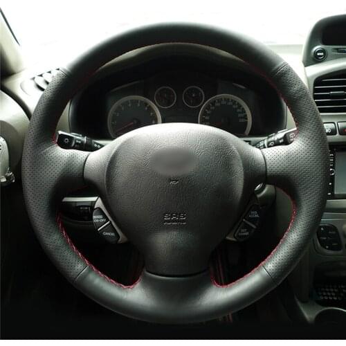 DIY Anti-Slip Wear-Resistant Steering Wheel Cover For Hyundai Santa Fe 2000-2006 Car Interior Decoration