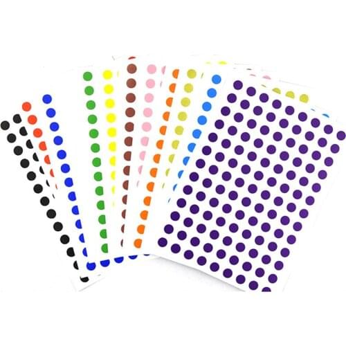 12 Sheets/Pack 6mm Round Dot Color Label Self Adhesive Dot Sticker Office School Suppliers Mix Color
