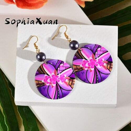SophiaXuan Fashion Acrylic Dangle Drop Earrings Hawaiian Plumeria Flower Earings Accessories Wholesale Jewelry for Women 2021
