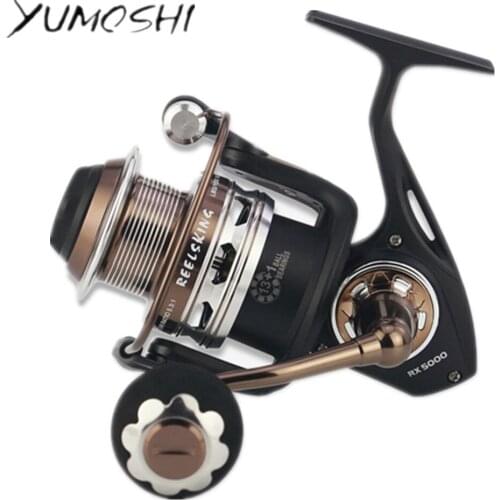YUMOSHI High Quality Spinning Fishing Reel RX5000 6000 7000 8000 9000 13+1BB 5.1:1/5.3:1 Saltwater Lure Reel Carp Fishing Wheel