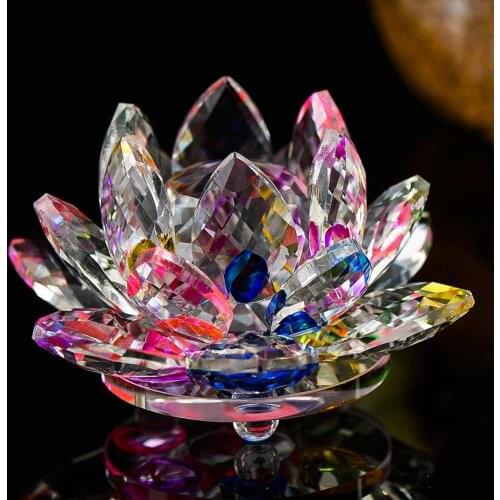 New 1Pc Artificial Vivid Quartz Crystal Lotus Flower Figurine Wedding Party Home Decor Souvenir Кукла лотоса