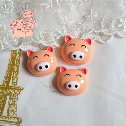 1pcs/lot Resin Flat Back smile pig 26mm kawaii cabochon crafts DIY home decoration