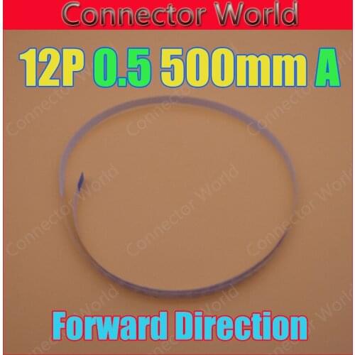 10pcs FFC FPC 12pin flat flexible cable 0.5mm pitch 12 pin forward Length 500mm Width 6.5mm Ribbon 12p Flex Cable Free Shipping