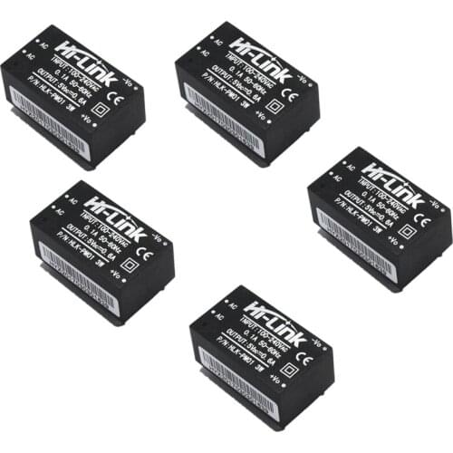 5Pcs HLK-PM01 AC-DC 220V to 5V Step-Down Power Supply Module Smart Home Switching Power Supply Module