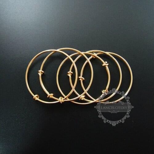 50mm diameter brass gold color simple wiring bracelet for beading DIY jewelry supplies 1900105