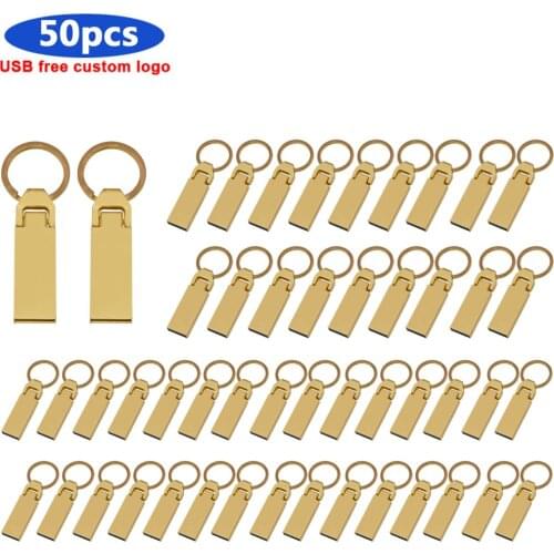 50pcs logo free hot sell metal mini usb flash drive 128gb 64gb 16gb pendrive high speed usb 2.0 Flash drive 64gb flash disk 32gb
