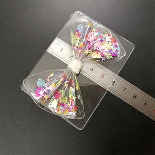 50pcs/lot 6*8cm PVC Transparent Plastic Bags to DIY shaker Bow