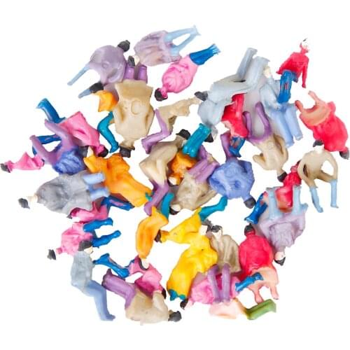 50pcs Painted Model Form People Sitting Passenger Figure 1:87 Scale HO
