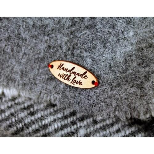 55pcs Personalized Handmade leather Tags with Brand logo Oval Knitting clothing labels Sewing Garment label cosas personalizadas