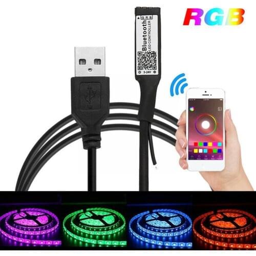 5V USB Bluetooth 4.0 RGB LED Light remote Controller Wireless strip Mini 3528 TV Dimmer Backlight For RGB wifi led 5V 5050 R4F3