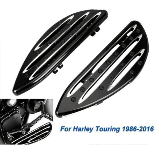 Black Aluminum Motorcycle Front CNC Driver Floorboards Foot Pegs Stretched Pedal for Harley Softail FL 1986-2017