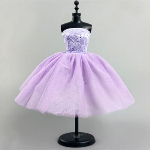 Purple Short Ballet Tutu Dress For Barbie Doll Outfits Evening Dress Vestidoes Clothes For Barbie Dolls 1/6 BJD Doll Accessories