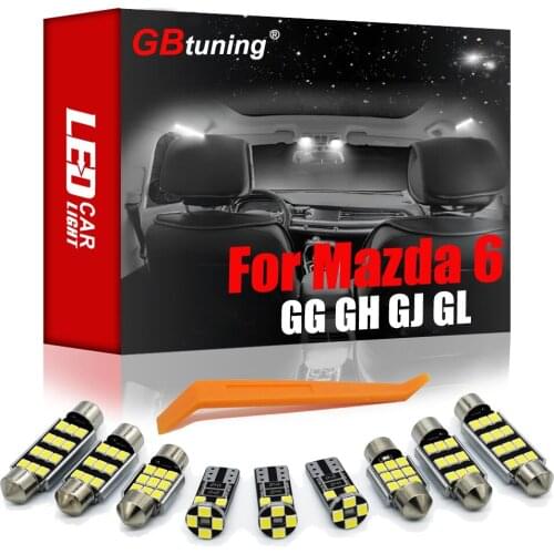 GBtuning Canbus LED Interior Light Kit For Mazda 6 GG GH GJ GL Sedan Hatch 2003-2020 Car Dome Bulb Reading Room Ceiling Lamp