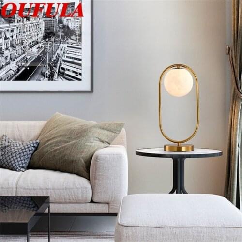 HongcuiModern Table Lamps Oval Copper Desk Lights Fashionable Decorative for Foyer Living Room Office Bedroom