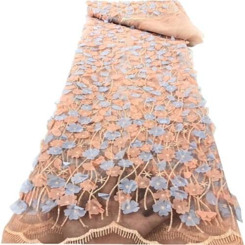 SJ Lace 3D French Tulle Lace Fabric 2021 High Quality Lace African Lace Fabric Latest Lace Material For Evening Party r3-77