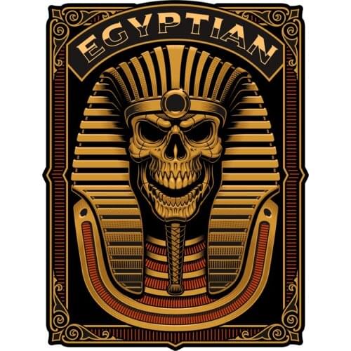 Skull Style Egyptian Pharaoh EGYPTIAN American Curved Beam Large Row Motorcycle Car Sticker Windshield Tuning Laptop Trunk Decal
