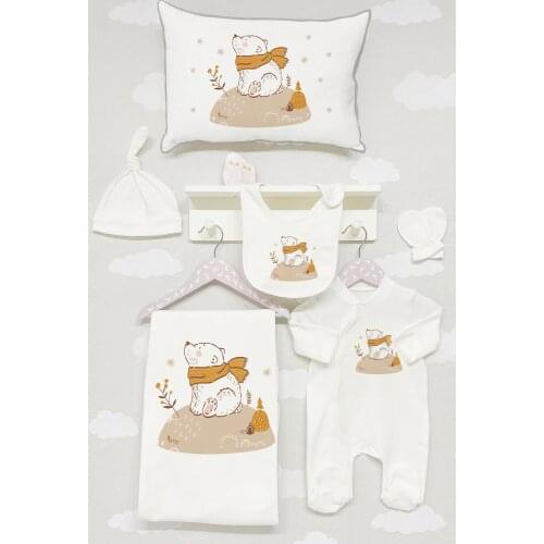 Organic 5 Piece İnterlok Hospital Output-For Baby Series Baby Set Lux 100 Cotton High Quality