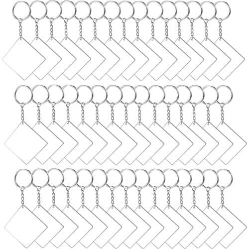 90/120 Pcs Acrylic Ornament Blanks Kit with Acrylic Discs Circles Keychain Colorful Tassels Key Chain Rings Jump Rings for DIY P