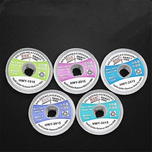 New 1PCS 1515 2015 2515 3015 Width 1.5mm 2.0mm 2.5mm 3mm 3.5mm Length 1.5MDesoldering Braid Solder Remover Wick Wire Repair Tool