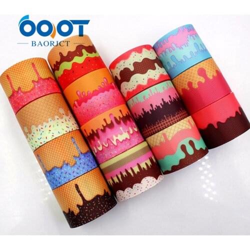 OOOT BAORJCT 1711086 38mm 10 yards cartoon Ribbons Thermal transfer Printed grosgrain Wedding Accessories DIY handmade material