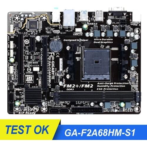 Original Motherboard For Gigabyte GA-F2A68HM-S1 F2A68HM-S1 DDR3 Socket FM2 A68H Micro ATX SATA3 64GB Used Desktop Mainboard