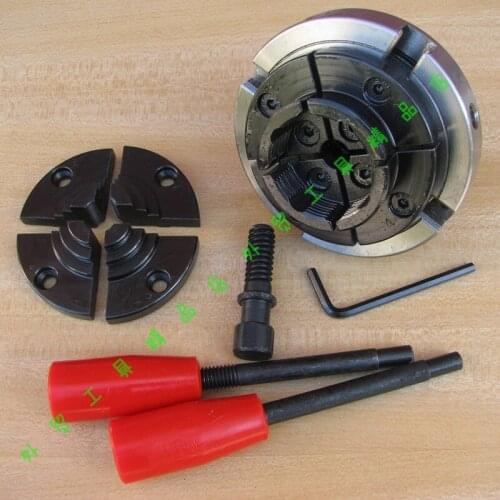 Phukimlong 4" Inch 100mm Wood Lathe Chuck 4-Jaw Self Centering Woodworking Machine Turning Tool Accessories For Carpenters DIYer