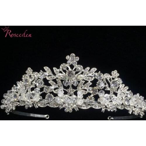 Drop shipping crystal rhinestones Tiaras Crown for Bride branches leaves style Wedding hair jewelry women headband RE632B