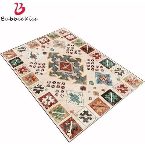 Bubble Kiss Retro Carpets For Living Room Colorful Geometric Pattern Ethnic Floor Mats Mediterranean Style Decor Bedroom Rugs