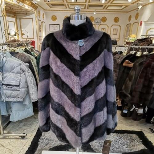 Real mink fur coat Hooded genuine mink fur coat High grade Winter new mink fur coat Short import mink fur coats women 201445