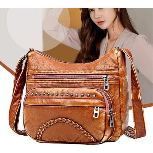 Ladies Bag Women Bag 2020 Shoulder Bag Messenger Bag Fashion PU Leather Womens Bag Mother Crossbody Purse Vintage for Women