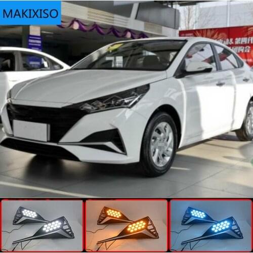 For Hyundai Accent Solaris Verna 2020 LED DRL Daytime Running Light Fog Lamp 12V Car Running Lights