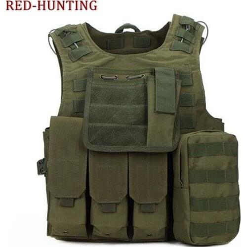 Tactical Hunting Vest Military Molle Battle Waistcoat Combat Assault Plate Carrier With EDC Mag Pouch for Outdoor CS War Game