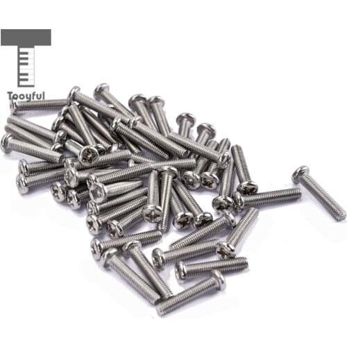Tooyful 50 Pieces Iron Guitar Bridge Saddle Screws Universal Fix Mount Clamp Screws Nickel
