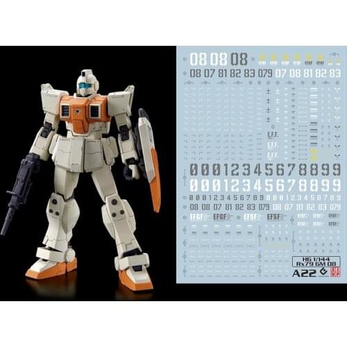 Gundam water decal for HGUC 1/144 08th MS TEAM RX-79[G]/RGM-79G Groud Type Number sticker