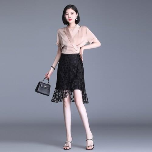 New Summer Women Sexy Ruffles Mesh Skirts High Waist Elegant Office Lady Streetwear Casual Mermaid Skirts Loose Jupe Femme