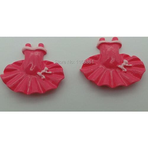 1pcs/lot resin flatback pink dance dress 28mm Cabochons Scrapbooking Hair Bow Center DIY Christmas decration C108-3