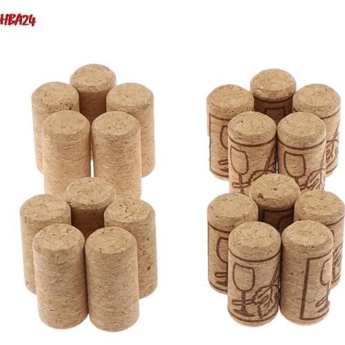 10Pcs/set Hot Selling New Wine Stoppers Straight Wood Corks Bottle Plug Bar Kitchen Tools