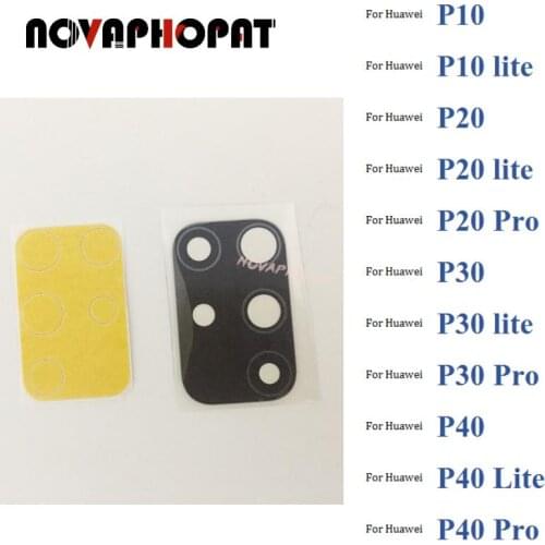 Novaphopat Black Back Big Rear Camera Glass Lens For Huawei Y9S Y6P Y9 Prime P20 P30 P40 Pro lite Nova 6 SE 5T Camera Lens 10pcs