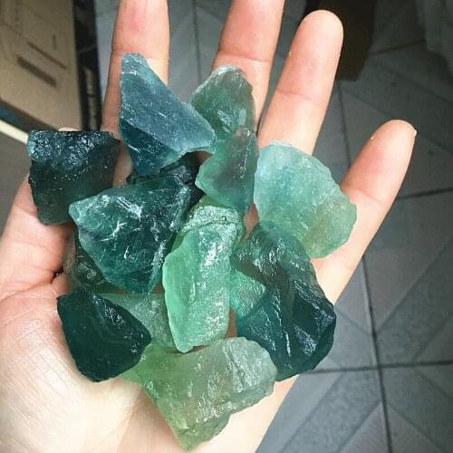 Natural fluorite rough green and blue fluorite can be used as a pendant DIY jewelry