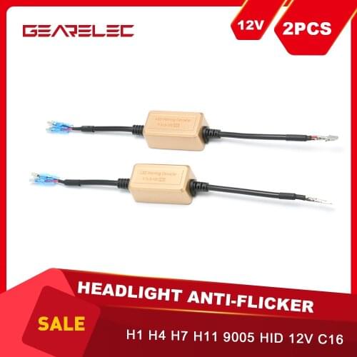 2PCS H7 car HID LED headlight H8 H9 H11 H1 9005 H4 anti-flicker decoder Canbus Error free C16 load resistance eliminator 12V