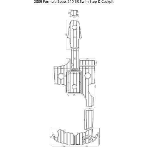 2009 Formula Boats 240 BR Swim Step & Cockpit Boat EVA Teak Decking 1/4" 6mm