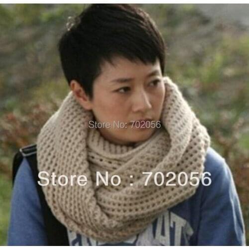 2015 winter knited solid ring scarves Neck warmer shawl poncho Scarf Sarongs Hijabs Bandanas 60*27cm 12pcs/lot #3376