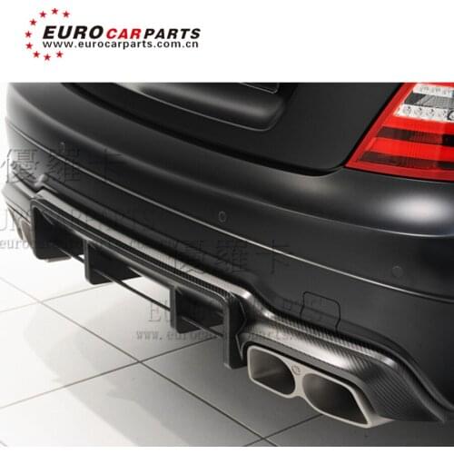 2017 carbon finber diffuser for C class w205 with exhuast tips w205 sport diffuser and muffler tips carbon finber material